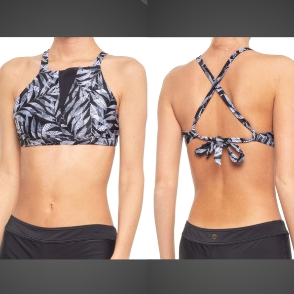 PrAna Regan Bikini top Black springtime foliage - Picture 1 of 5